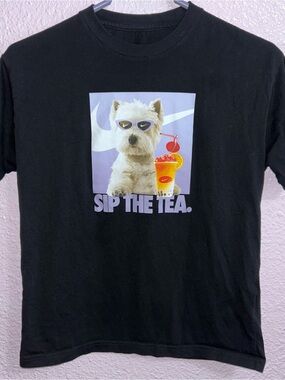 Nike Black Dog Graphic Tee with Purple Accents